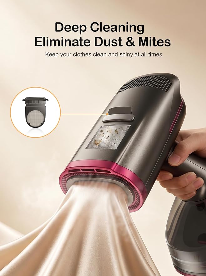 DRFLASH 2-in-1 Garment Steamer & Handheld Steam Iron with Vacuum Suction